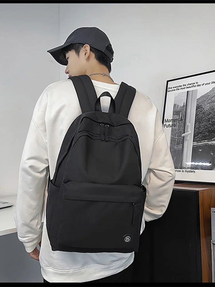 Nylon Men's Backpack Large Capacity Solid Water Proof Bags