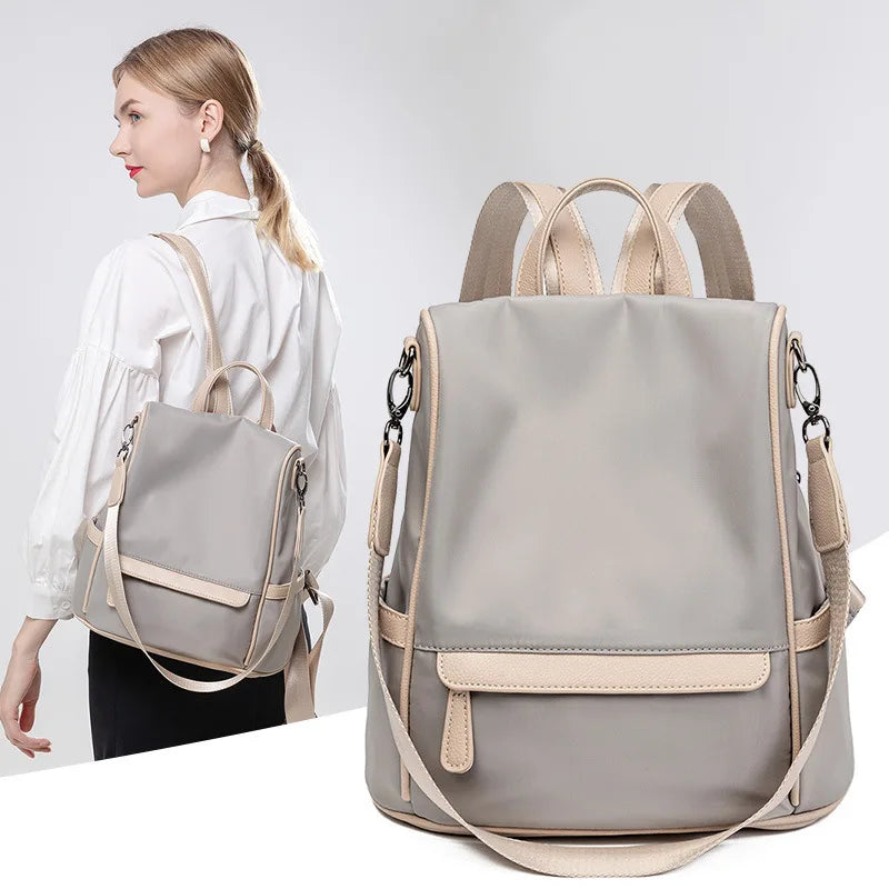 Oxford Cloth Backpack Ladies Large Capacity Travel Bag Zipper