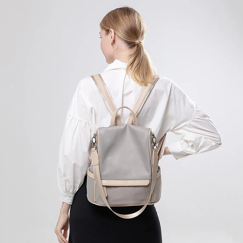 Oxford Cloth Backpack Ladies Large Capacity Travel Bag Zipper