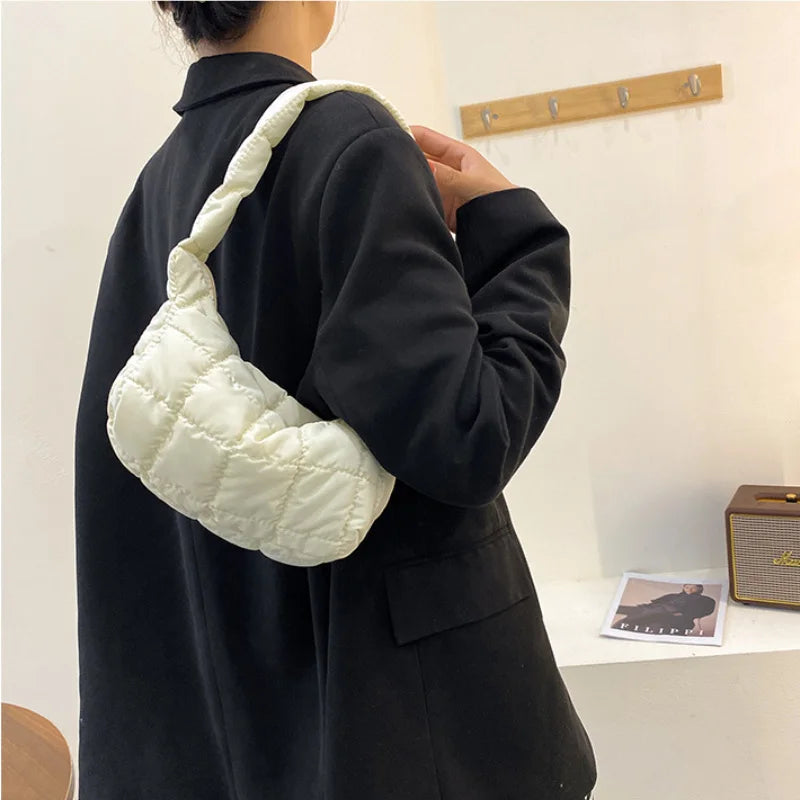 Embroidered Oxford Cloth Shoulder Bag for Women
