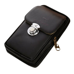 PU Leather Men Waist Packs Casual Style Mobile Phone Bag Belt Waist Pouch
