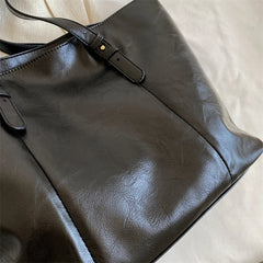 PU Leather Solid Shoulder Bags Large Capacity Totes For Women