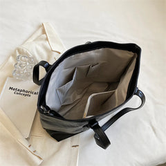 PU Leather Solid Shoulder Bags Large Capacity Totes For Women