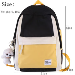 Patchwork Student School Backpack College Travel Rucksack High Schoolbag