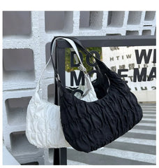 Pleated Underarm Bag Women's Crescent Bag Cloth Bag Ins Bag
