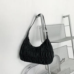 Pleated Underarm Bag Women's Crescent Bag Cloth Bag Ins Bag