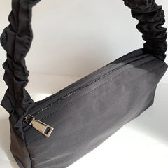 Nylon Small Hobos Shoulder Bag Zipper Strap Plicated Women's Handbag