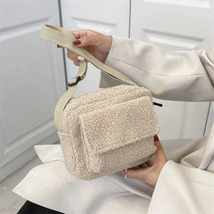Plush Fabric Women's Crossbody Bag Fluffy Fur Winter Handbag