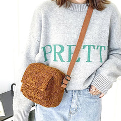 Plush Fabric Women's Crossbody Bag Fluffy Fur Winter Handbag