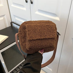 Soft Plush Women's Crossbody Bag Lambs Wool Winter Handbag