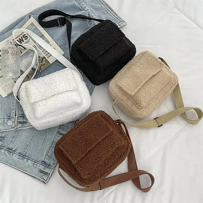 Plush Fabric Women's Crossbody Bag Fluffy Fur Winter Handbag