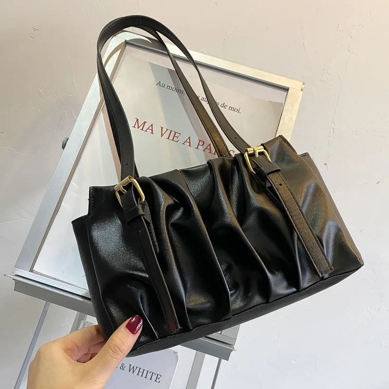 One Shoulder Armpit Bag Women's PU Leather Winter Bag
