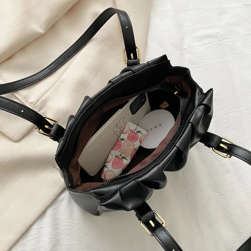 One Shoulder Armpit Bag Women's PU Leather Winter Bag