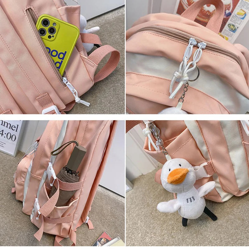Waterproof Women's School Bag Candy Backpack Large Capacity Backpack