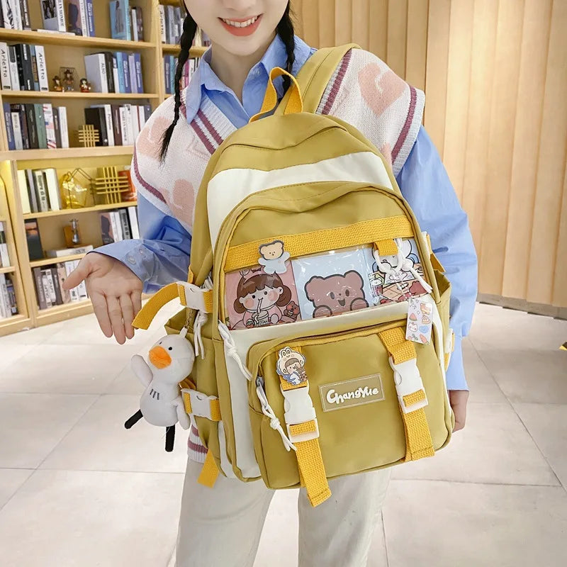 Waterproof Women's School Bag Candy Backpack Large Capacity Backpack