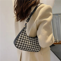 Retro Print One Shoulder Small Square Bag Casual Female Underarm Bag