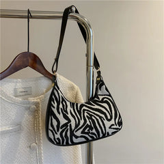 Retro Print One Shoulder Small Square Bag Casual Female Underarm Bag