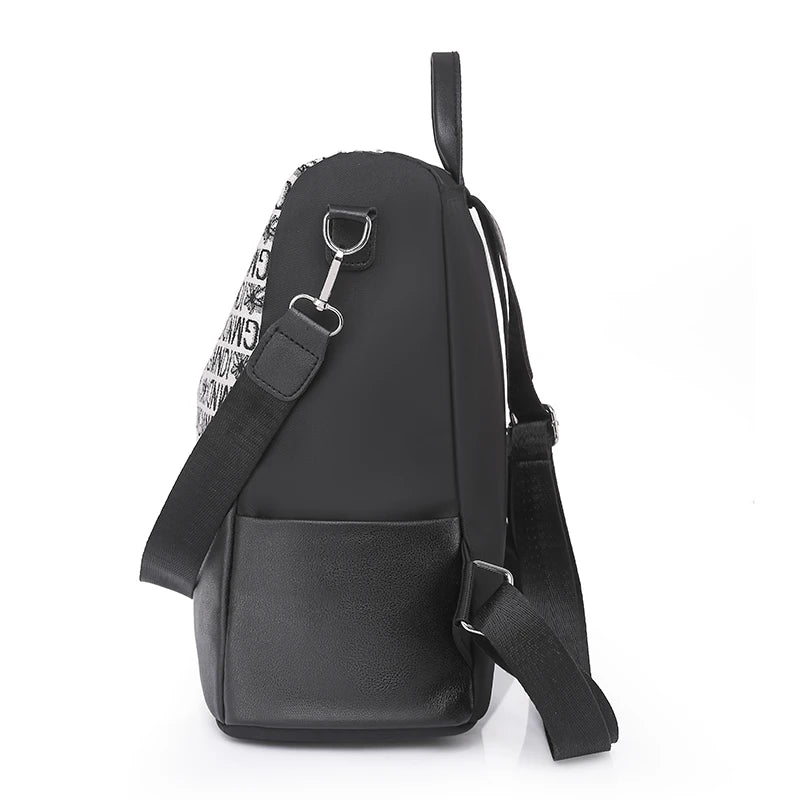 Splicing Ladies Backpack Large Capacity School Bag
