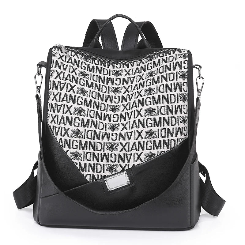 Splicing Ladies Backpack Large Capacity School Bag