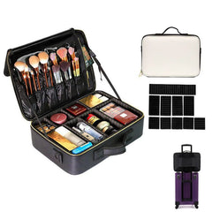 Professional Makeup Bag Women Cosmetic Bags Case Oxford/Leather