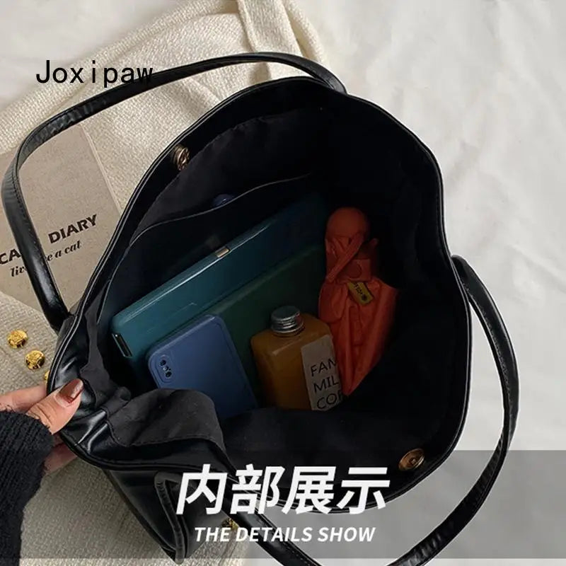Vintage Large Capacity Shoulder Bag for Women, Casual Tote Handbag