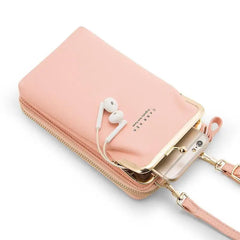 Double-Layer Mobile Phone Purse Clutch Bag Ladies Messenger Shoulder Wallets