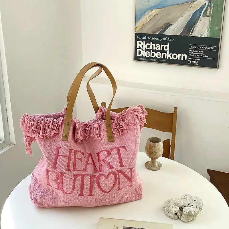 Retro Casual Canvas Shoulder Bag Large Capacity Women's Bag Travel Bag