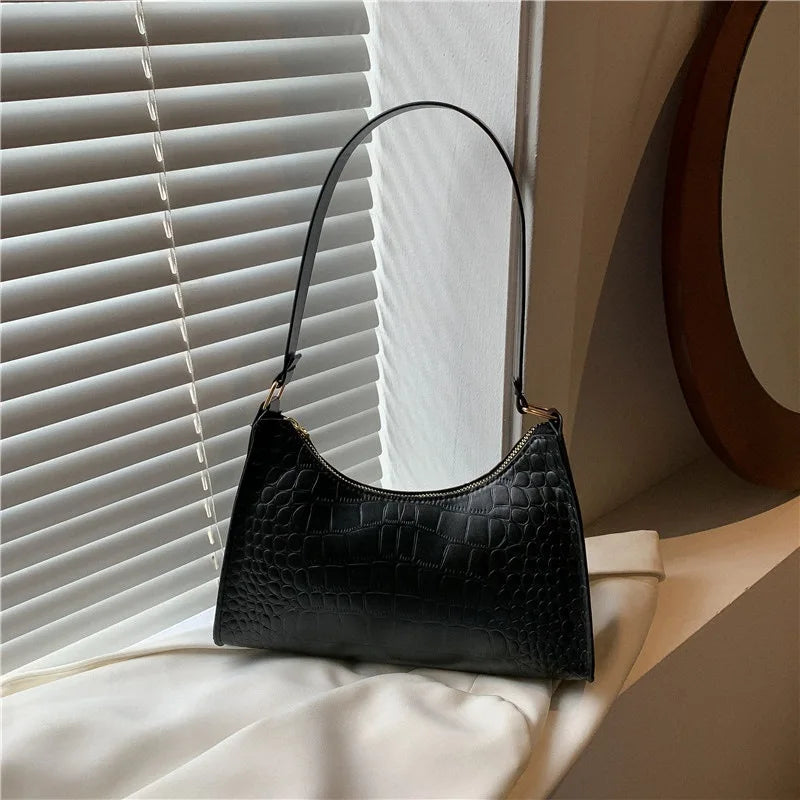 Retro Solid Shoulder Small Square Bag