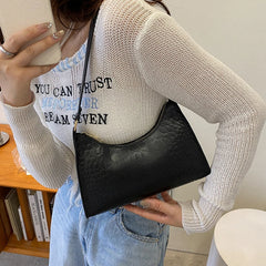 Retro Solid Shoulder Small Square Bag