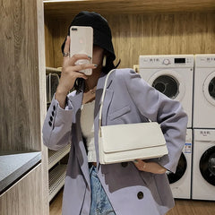 Retro Underarm Bag PU Leather Wallet for Lipstick Makeup Phone