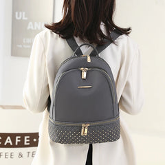 Retro Women Backpack Oxford Cloth Backpack Rivet Anti Theft Pocket