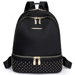 Vintage Oxford Cloth Rivet Women Backpack