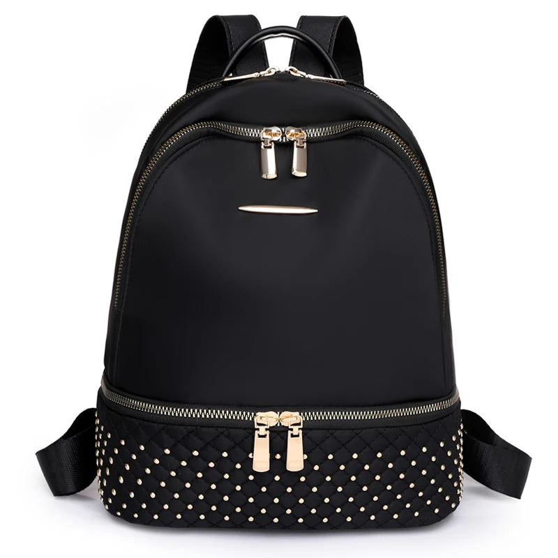 Vintage Oxford Cloth Rivet Women Backpack