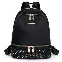 Vintage Oxford Cloth Rivet Women Backpack