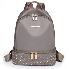 Retro Women Backpack Oxford Cloth Backpack Rivet Anti Theft Pocket