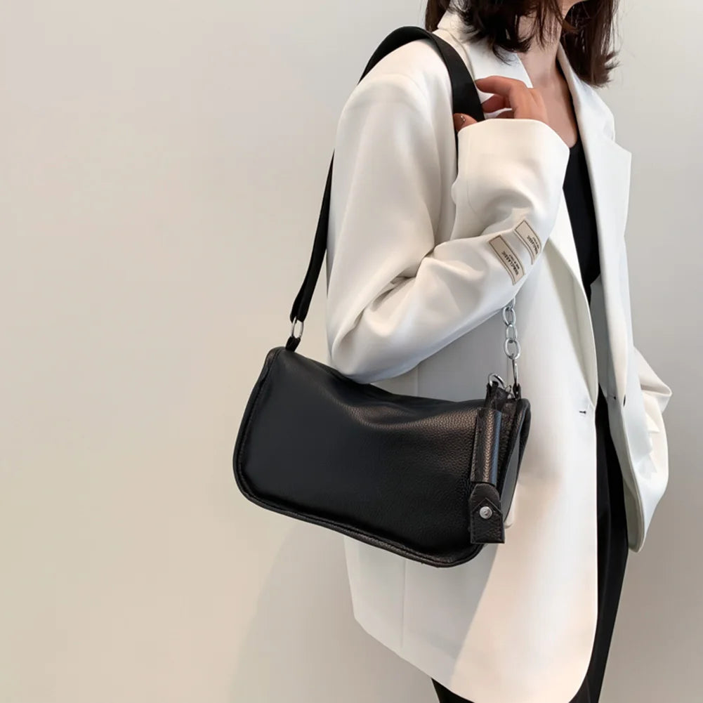 Retro Women Crossbody Bags Solid Chain Shoulder Bags Ladies Handbag