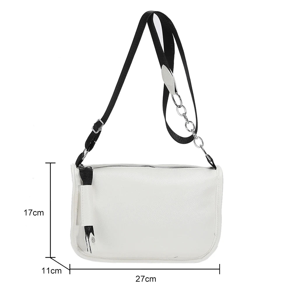 Retro Women Crossbody Bags Solid Chain Shoulder Bags Ladies Handbag