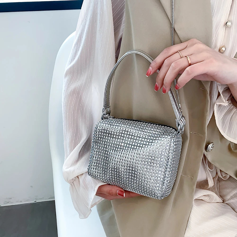 Rhinestone Handbag for Women Shoulder Bag Purse Ladies Crossbody Bag