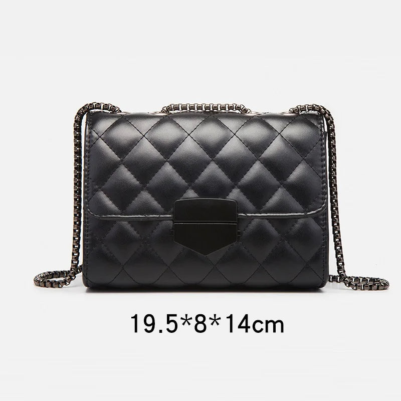 Rhombus Chain Crossbody Bag Quilted Shopping Party Bag