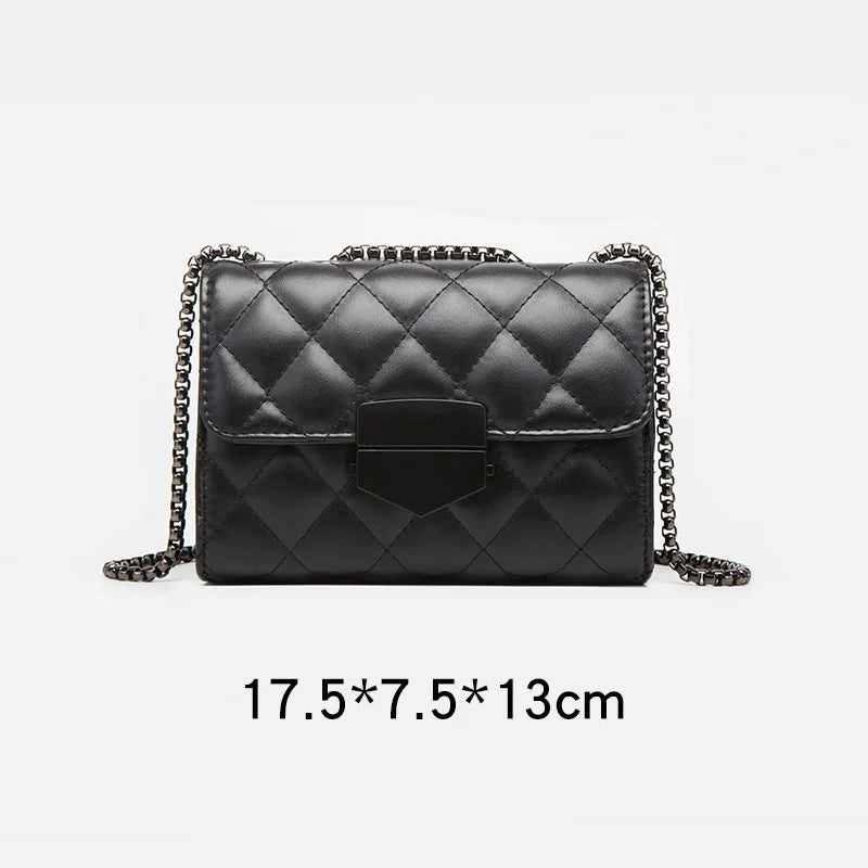 Rhombus Chain Crossbody Bag Quilted Shopping Party Bag