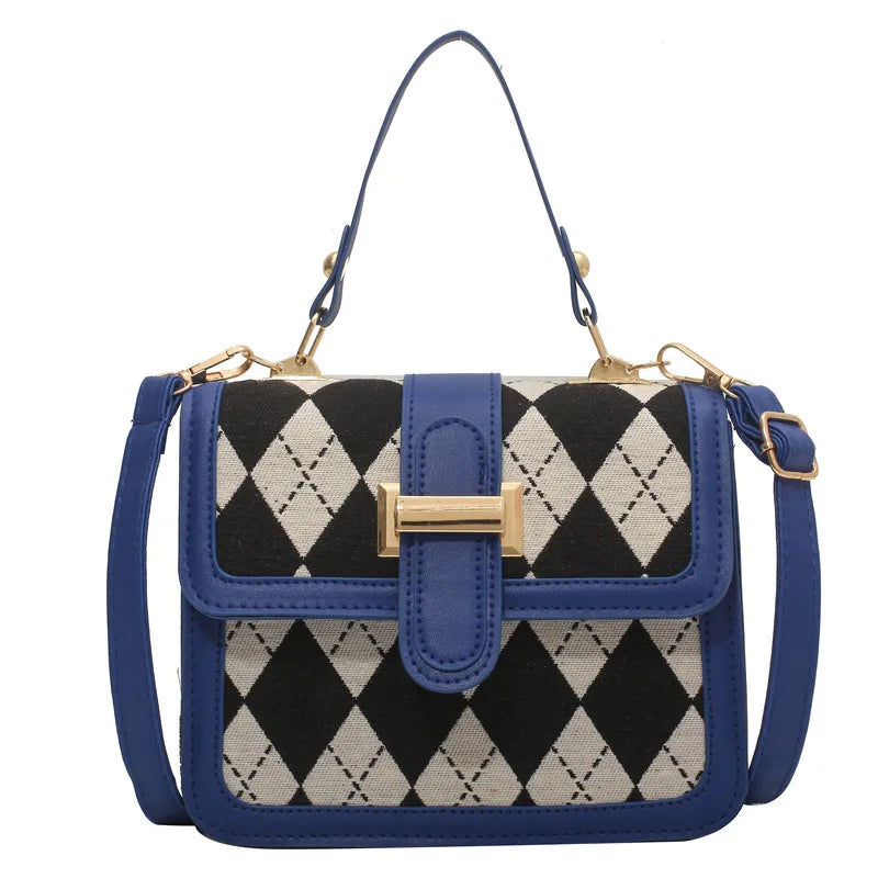 Rhombus Stitching Handbags Retro Messenger Small Square Bag