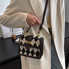Rhombus Stitching Handbags Spring Shoulder Bag Retro Messenger Small Square Bag
