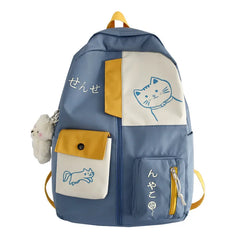 Women Backpack Patchwork Large Capacity Waterproof Nylon School Bag