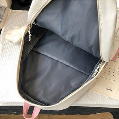 Women Backpack Patchwork Large Capacity Waterproof Nylon School Bag