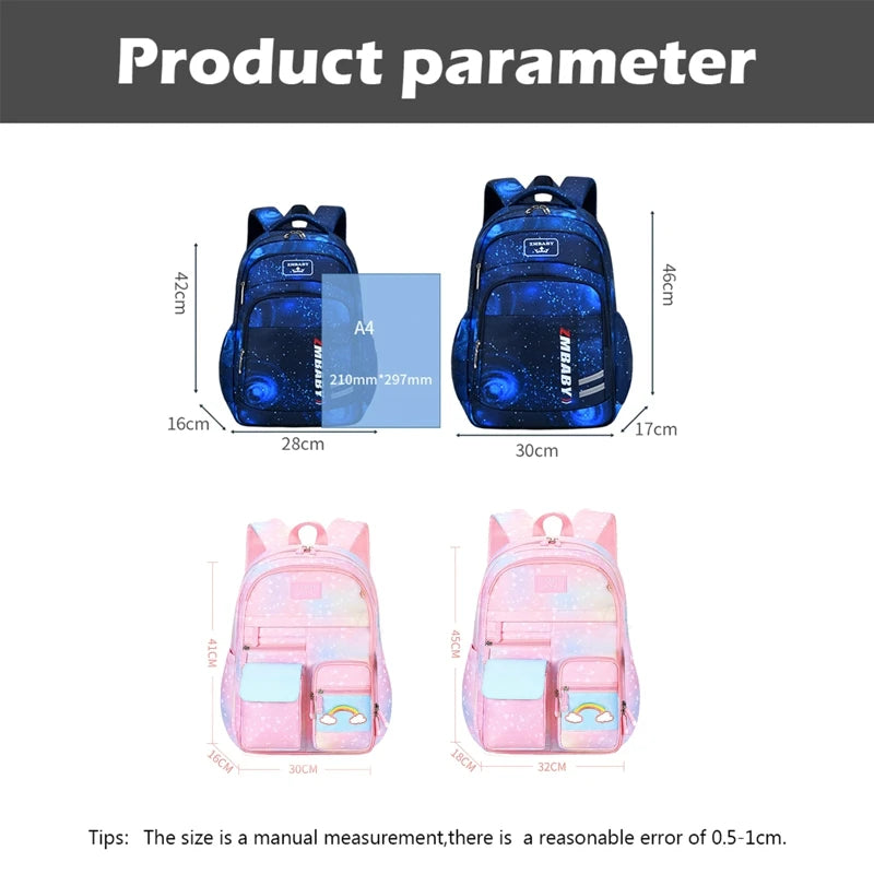 Colorful Grade 3 School Backpack for Girls