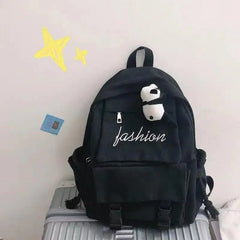 Unisex Harajuku Large-capacity Backpack with Bear Pendant