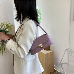 Stone Pattern Shoulder Bag Female Leather