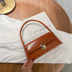 Stone Pattern Shoulder Bag Female Leather