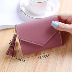 Heart-Shaped Pendant Tassel Wallet Multi-Functional Lychee Pattern