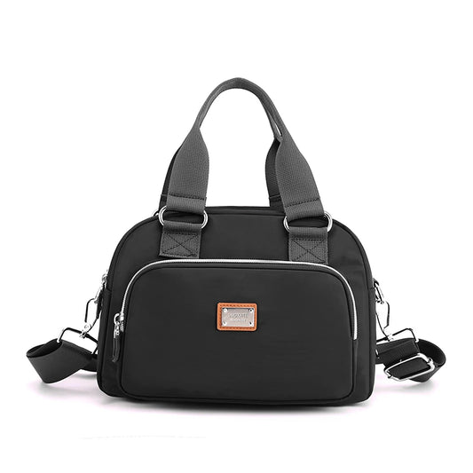 Women's Large Nylon Waterproof Crossbody Bag with Zipper Closure